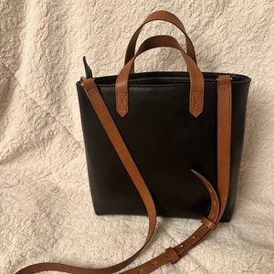 Madewell - The Zip-Top Transport Crossbody - leather, black/brown - EUC